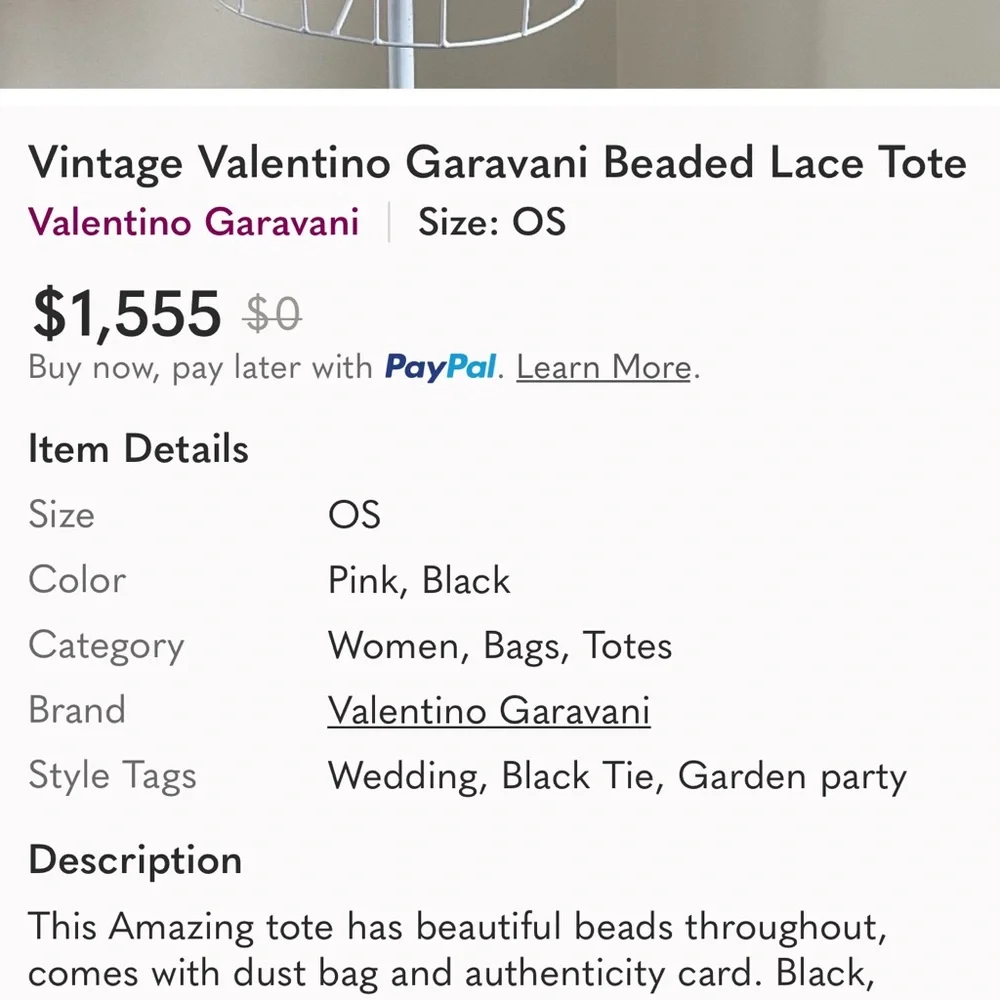Authentic vintage Valentino Garavani Beaded Black Lace Overlay Tote - Picture 13 of 13